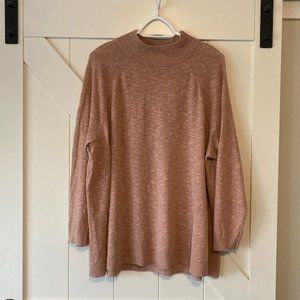 Eileen Fisher Organic Linen/Cotton Top, Light Terra Cotta, Size 2X